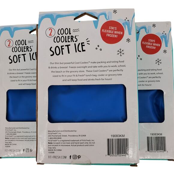 Fit & Fresh Soft Flexible Ice Packs New Lot of 3 Packs of 2 - Picture 4 of 4